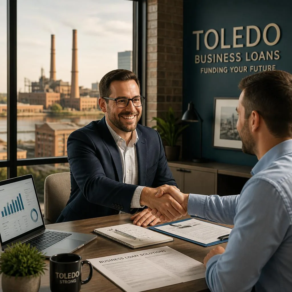 OH-licensed funding advisor reviewing a Northwest Ohio business file